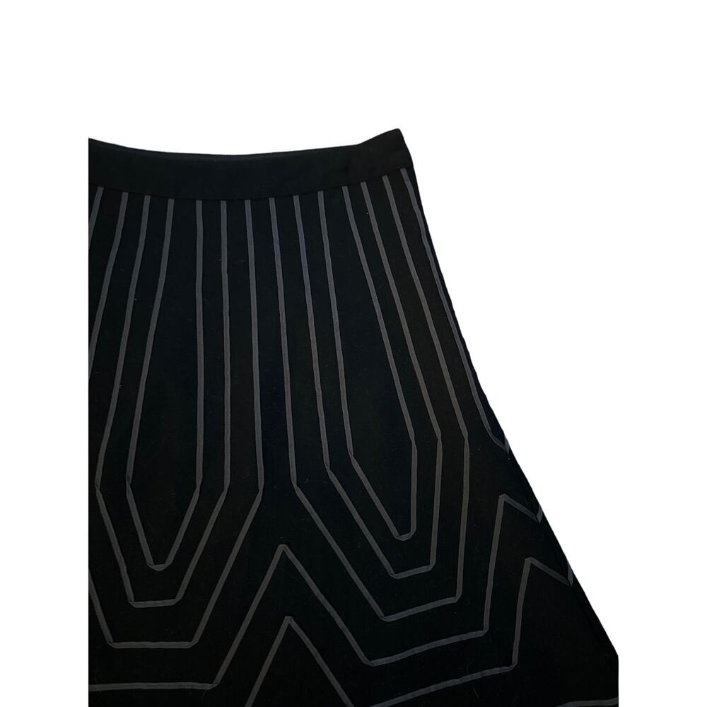 Boden Black A-Line Skirt with White Geometric Pattern - Picture 2 of 4